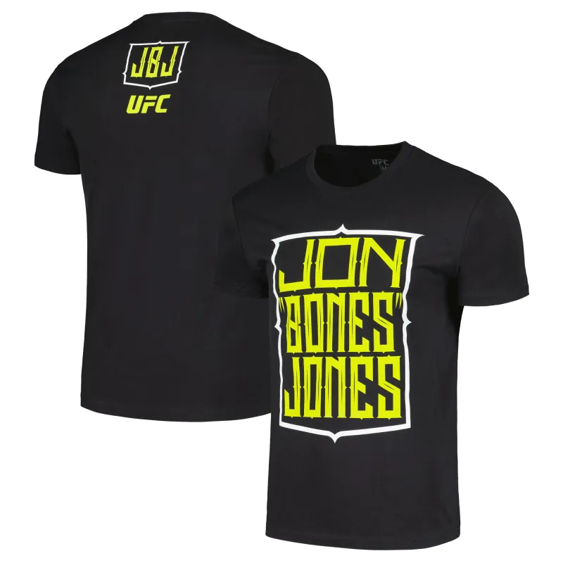 Men's UFC  Black Jon Jones White Trim T-Shirt sold by UFC