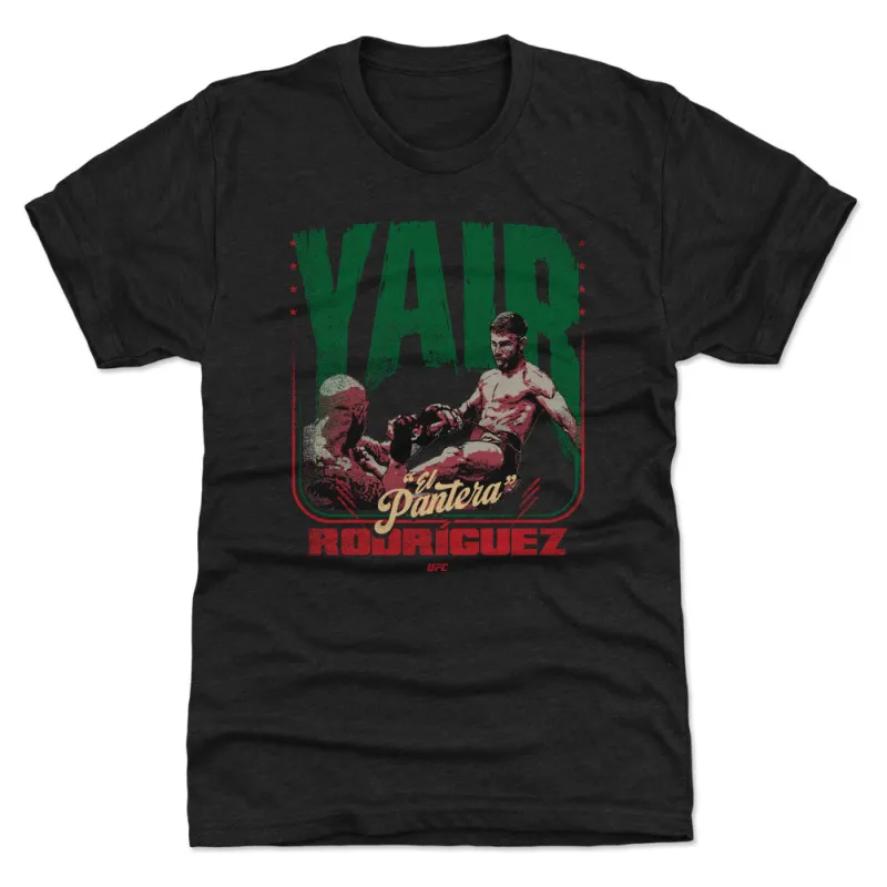 Men's  Black Yair Rodríguez "El Pantera" Front Kick Premium Tri-Blend T-Shirt sold by UFC