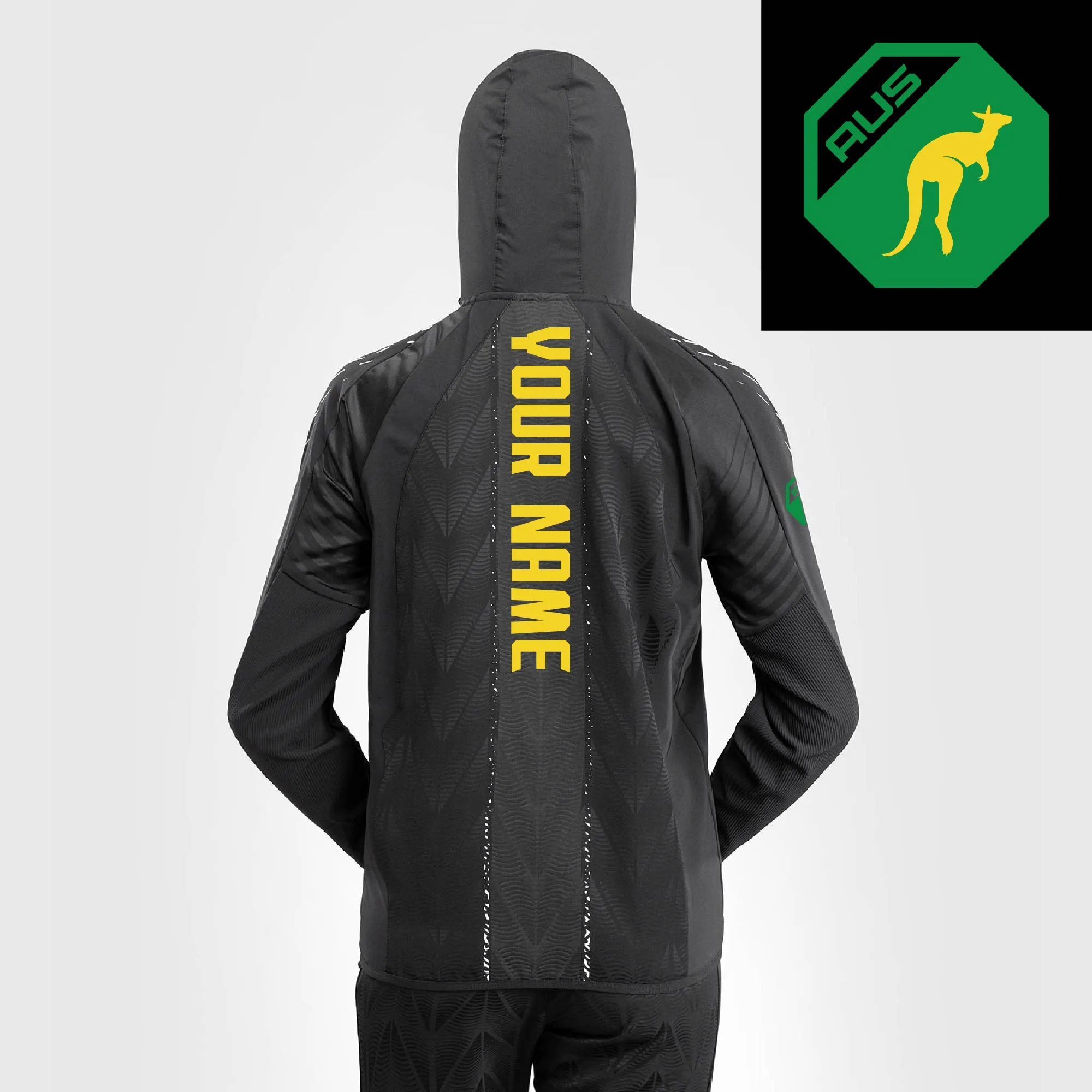 Women's UFC Zenith by Venum Black Authentic Fight Night Australia Personalized Full-Zip Walkout Hoodie sold by UFC