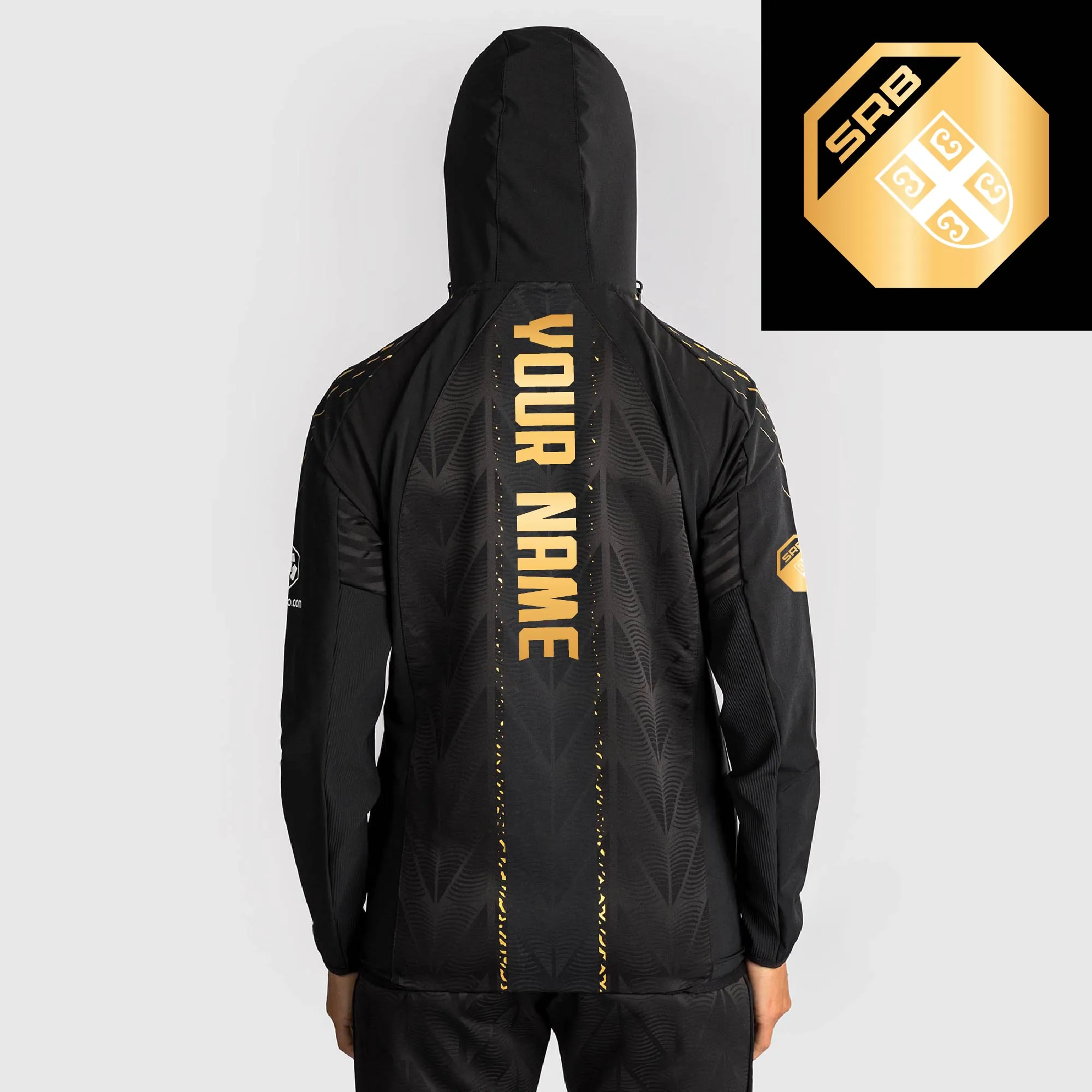 Women's UFC Zenith by Venum Black/Gold Authentic Fight Night Serbia Personalized Champion Full-Zip Walkout Hoodie sold by UFC