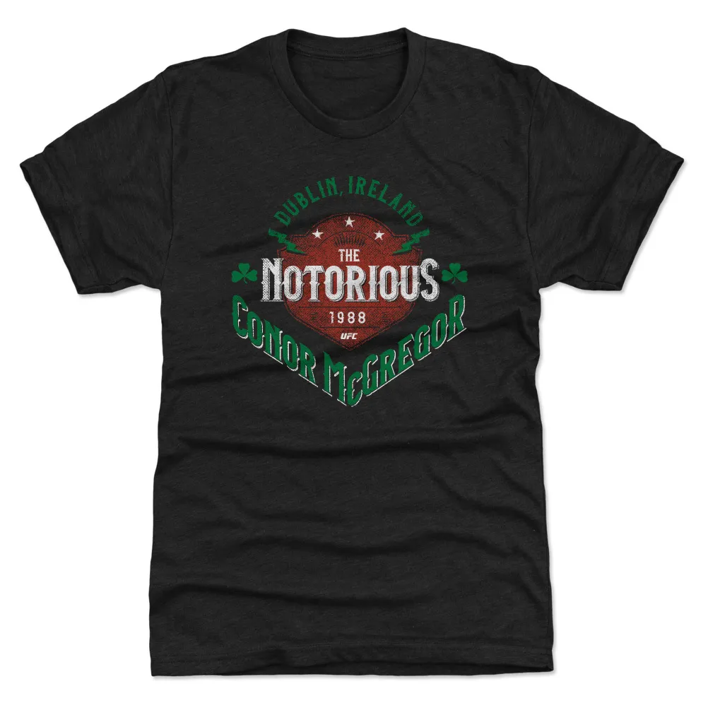 Men's 500 Level Heather Black Conor McGregor Tri-Blend T-Shirt sold by UFC