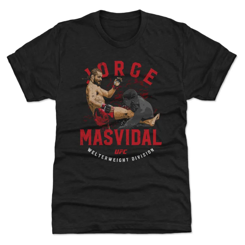 Men's  Black Jorge Masvidal Body Kick Premium Tri-Blend T-Shirt sold by UFC