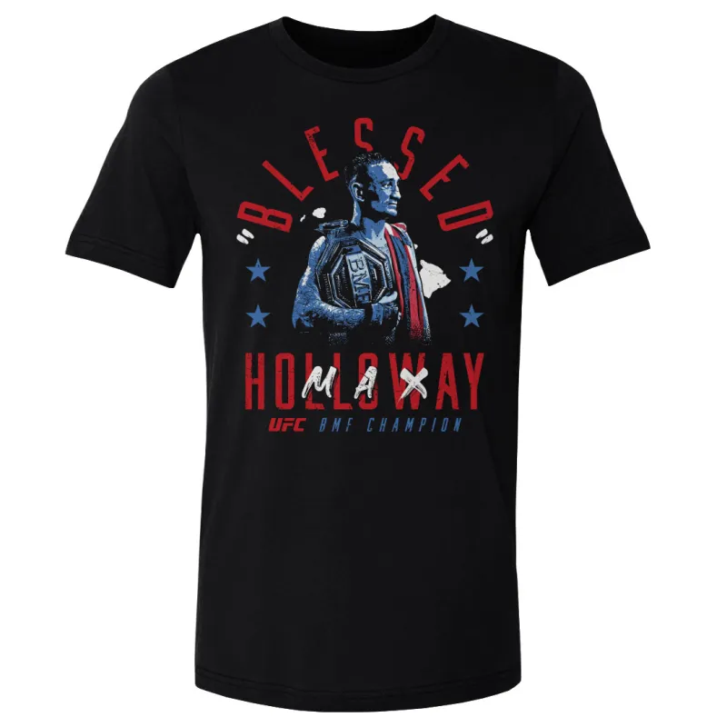Men's 500 Level  Black Max Holloway "Blessed" BMF Champion T-Shirt sold by UFC