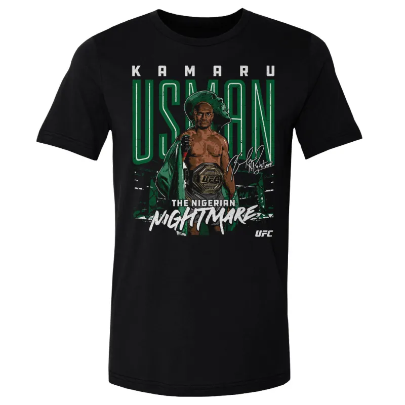 Men's 500 Level Black Kamaru Usman T-Shirt sold by UFC