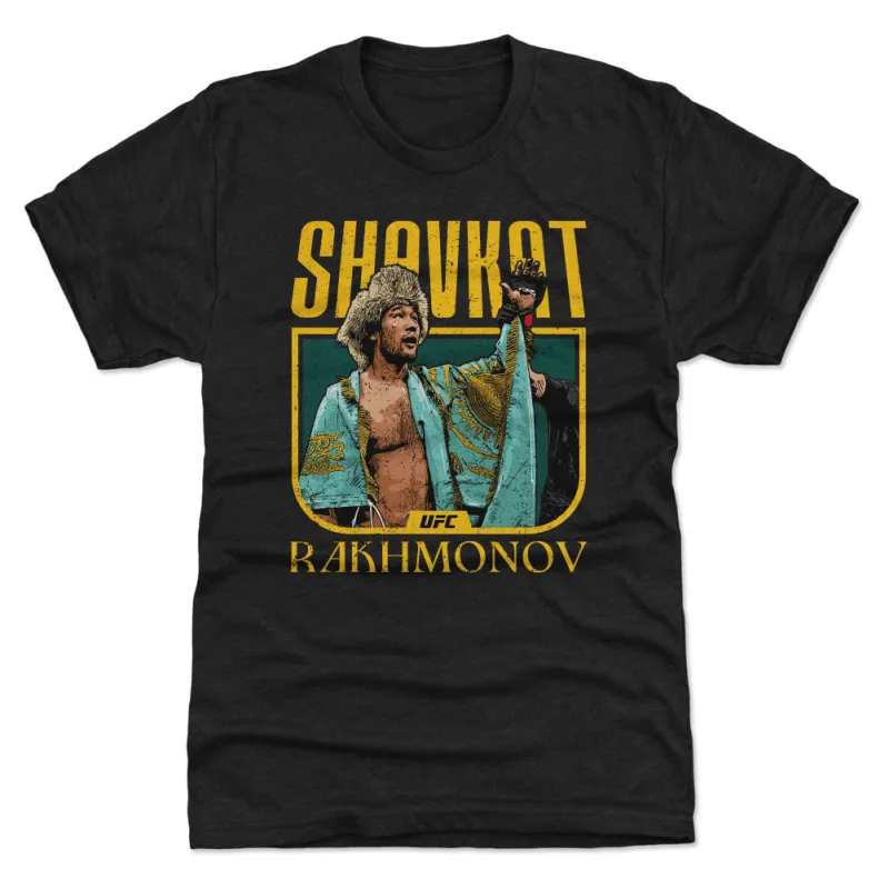 Men's 500 Level Heather Black Shavkat Rakhmonov Premium Tri-Blend T-Shirt sold by UFC