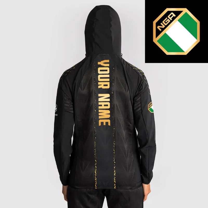 Women's UFC Zenith by Venum Black/Gold Authentic Fight Night Nigeria Personalized Champion Full-Zip Walkout Hoodie sold by UFC