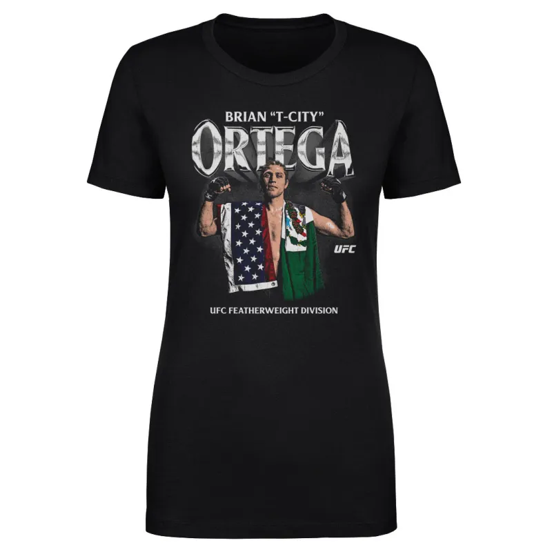 Women's 500 Level  Black Brian Ortega "T-City" T-Shirt sold by UFC