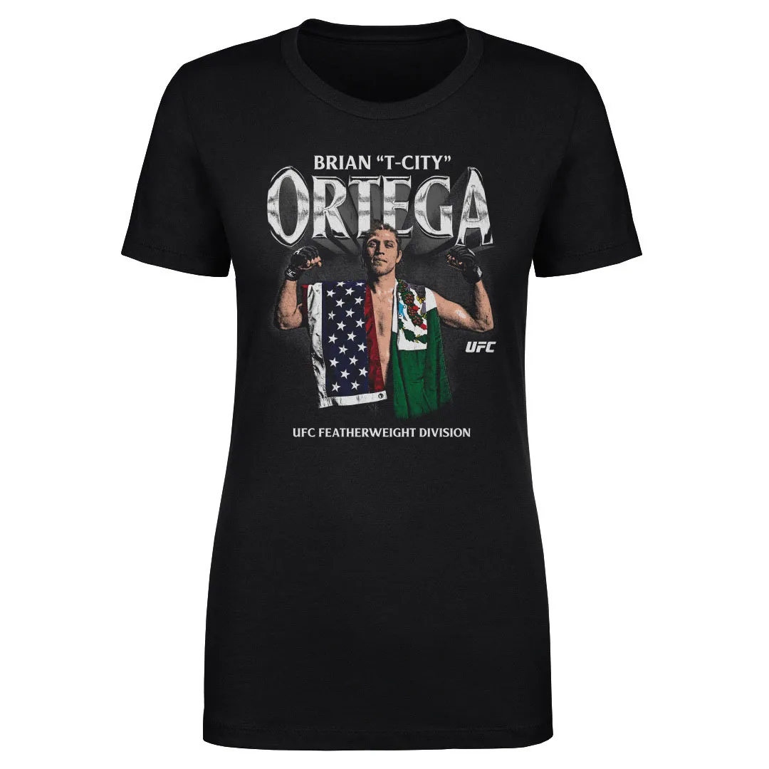 Women's 500 Level Black Brian Ortega "T-City" T-Shirt sold by UFC