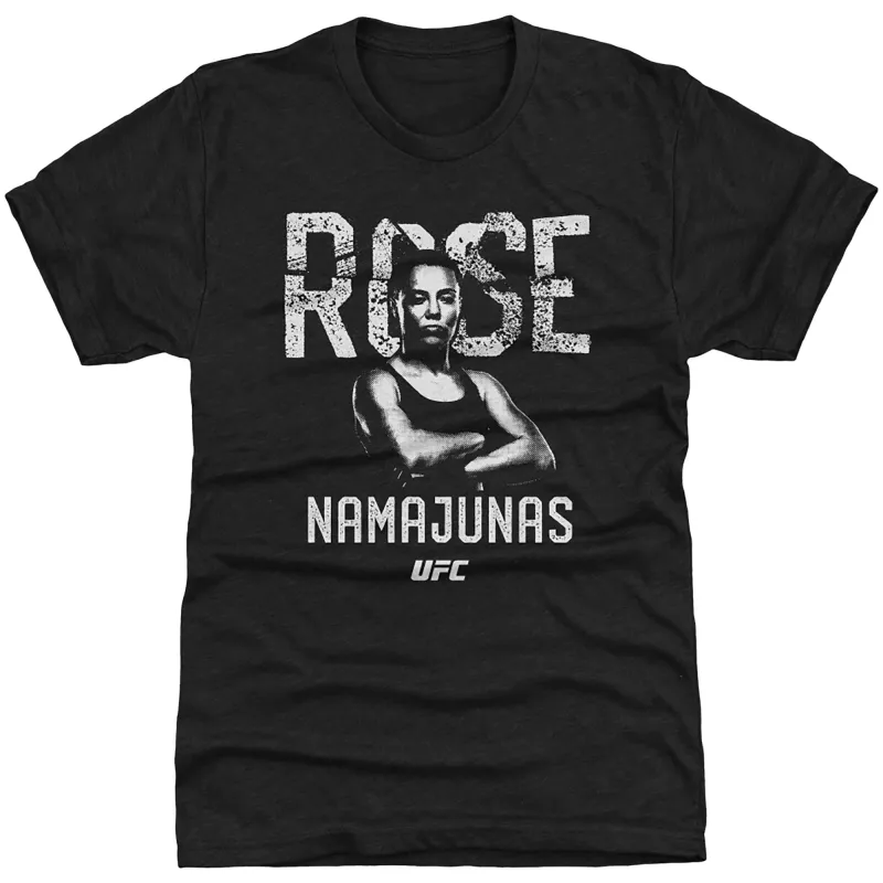 Men's 500 Level  Heather Black Rose Namajunas Monochromatic Premium Tri-Blend T-Shirt sold by UFC