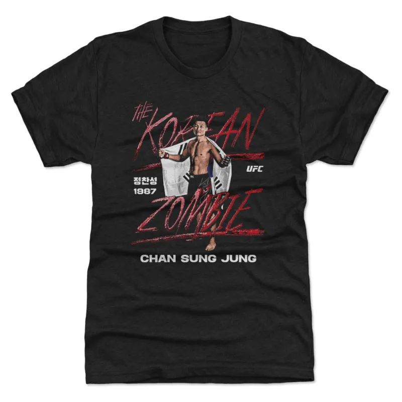 Men's 500 Level Heather Black Chan Sung Jung "The Korean Zombie" Premium Tri-Blend T-Shirt sold by UFC