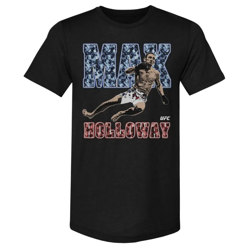 Men's 500 Level Heather Black Max Holloway Cage Kick Tri-Blend T-Shirt sold by UFC