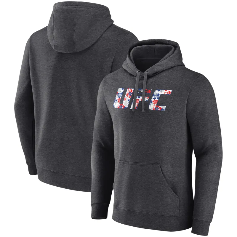 Men's Charcoal Max Holloway Unrivaled UFC Logo Pullover Hoodie sold by UFC
