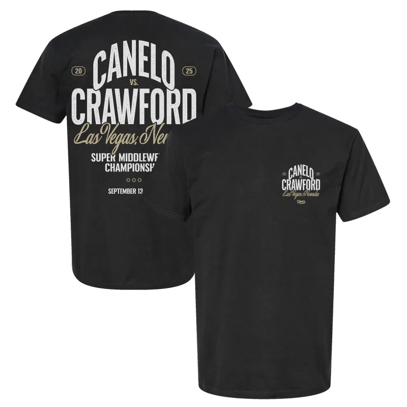 Canelo vs. Crawford Men's Black Super Middleweight Championship T-Shirt made by UFC