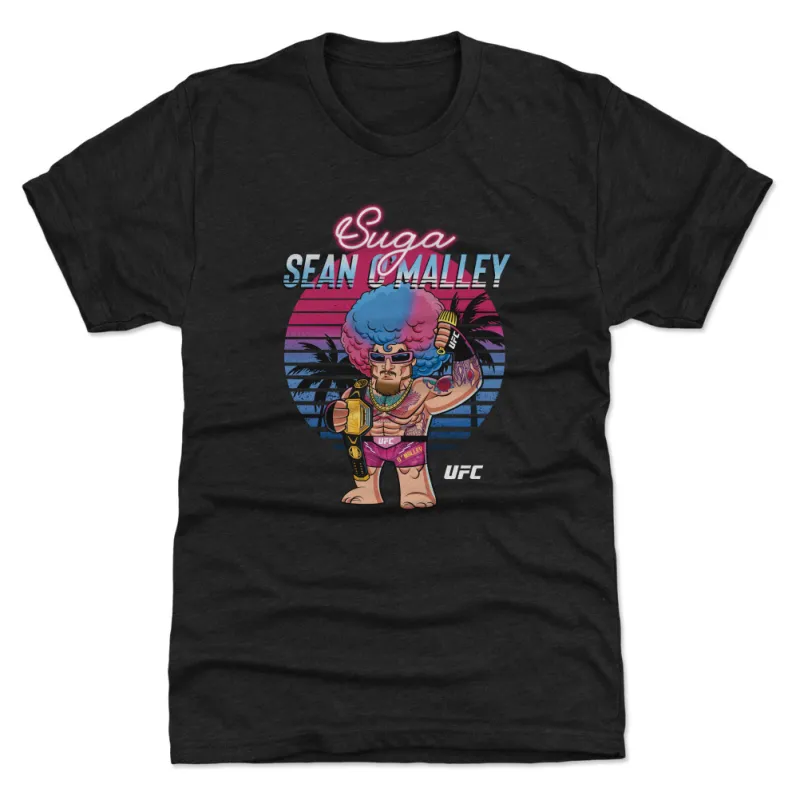 Men's 500 Level Heather Black Sean O'Malley Big Shots Palm Trees Premium Tri-Blend T-Shirt sold by UFC