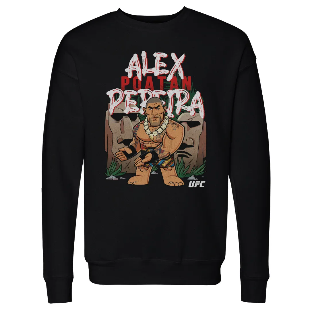 Men's 500 Level Black Alex Pereira Big Shots Easter Island Pullover Sweatshirt sold by UFC