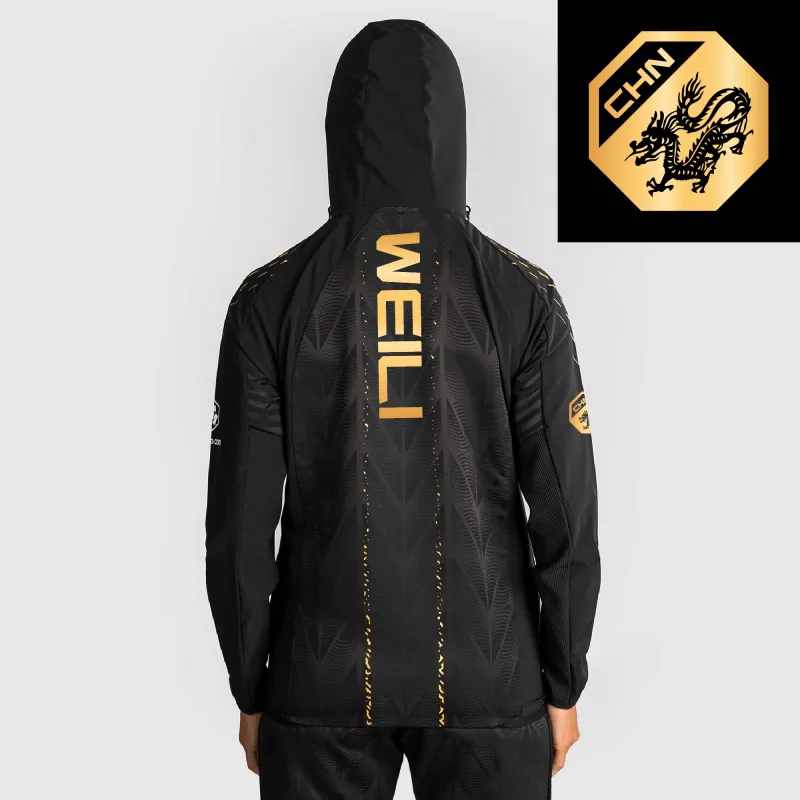 Women's UFC Zenith by Venum Black/Gold Zhang Weili Authentic Fight Night Champion Full-Zip Walkout Hoodie sold by UFC