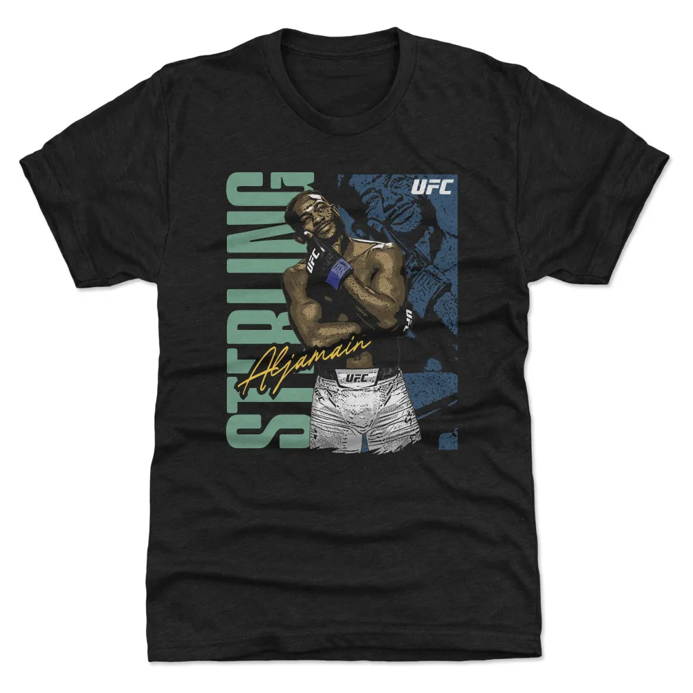 Men's 500 Level Heather Black Aljamain Sterling Poster Premium T-Shirt sold by UFC