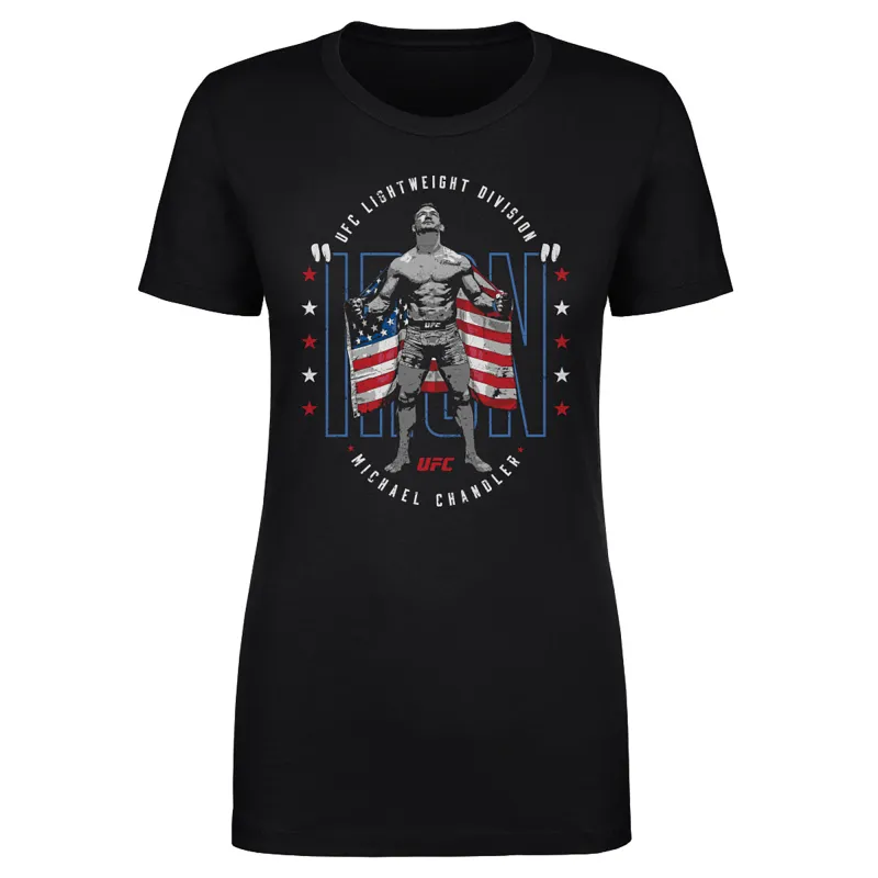 Women's 500 Level Black Michael Chandler American Flag T-Shirt made by 500 Level