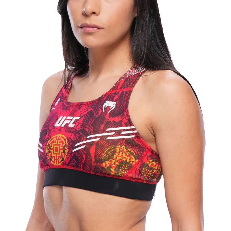 Women's UFC Unrivaled by VENUM Red Zhang Weili Sports Bra sold by UFC