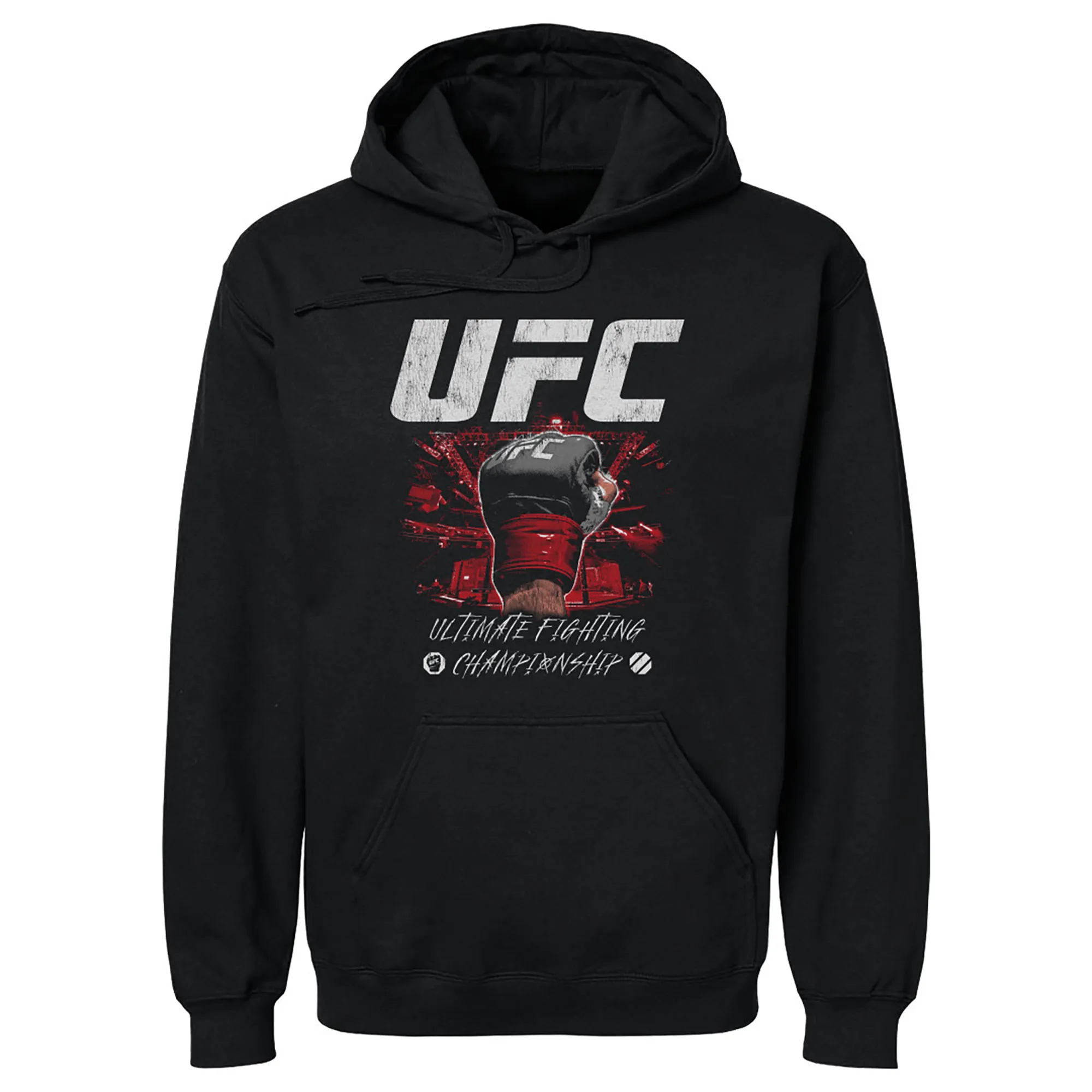 Men's Black UFC Grunge Fist Pullover Hoodie sold by UFC