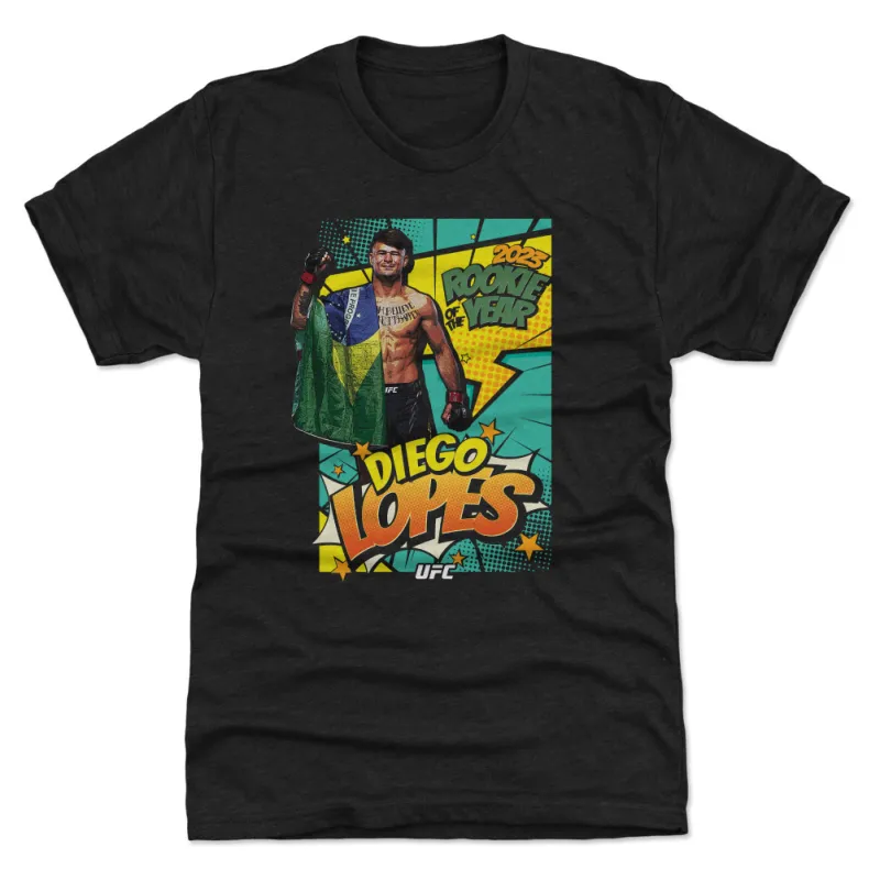 Men's 500 Level  Heather Black Diego Lopes Comic Book 2023 Rookie of the Year Premium Tri-Blend T-Shirt sold by UFC