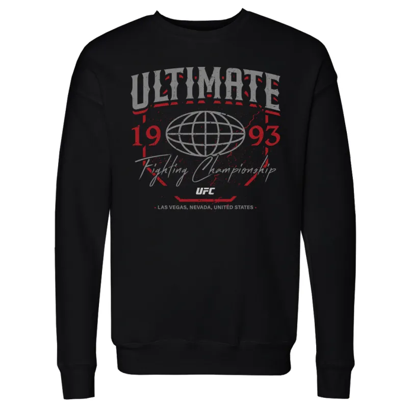 Men's 500 Level Black UFC Globe Script Pullover Sweatshirt sold by UFC