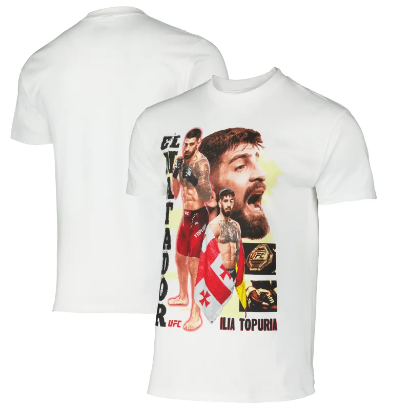 Men's UFC White Ilia Topuria Matador T-Shirt sold by UFC