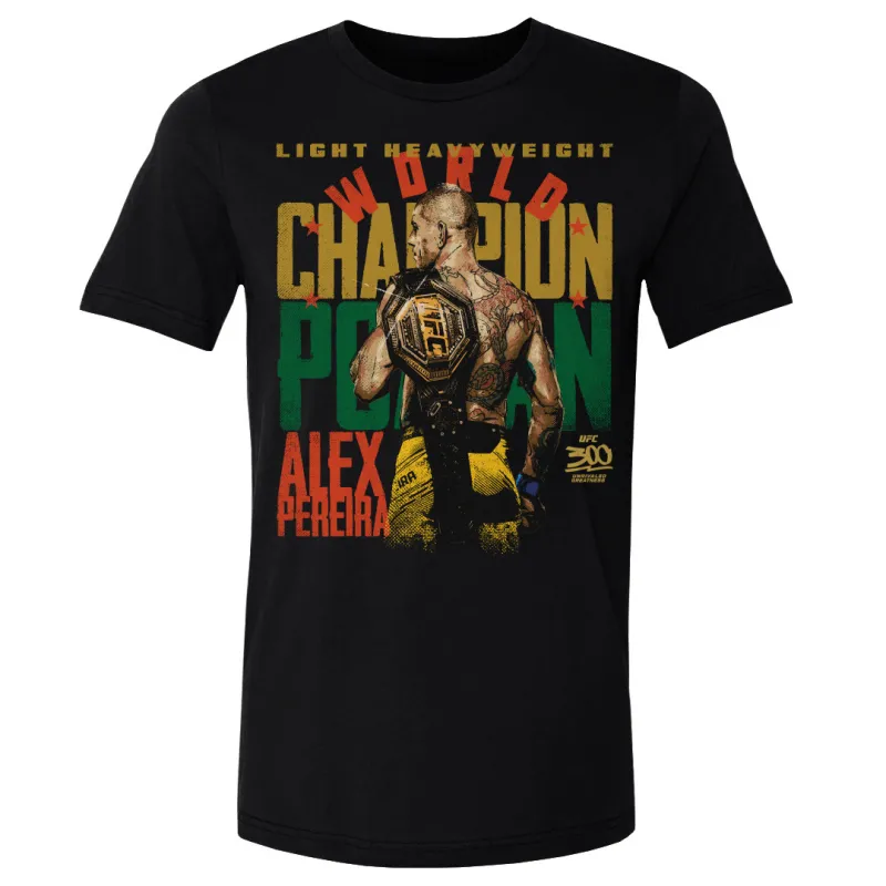 Men's  Black Alex Pereira UFC 300 Light Heavyweight Champion T-Shirt sold by UFC
