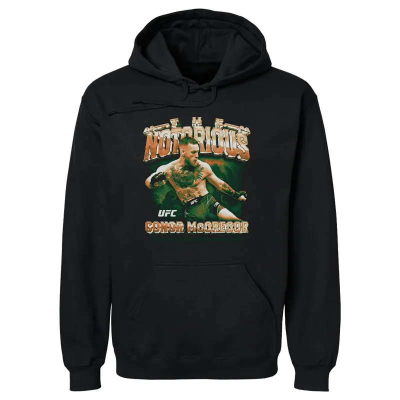 Men's 500 Level Black Conor McGregor "The Notorious" Graphic Pullover Hoodie made by 500 Level