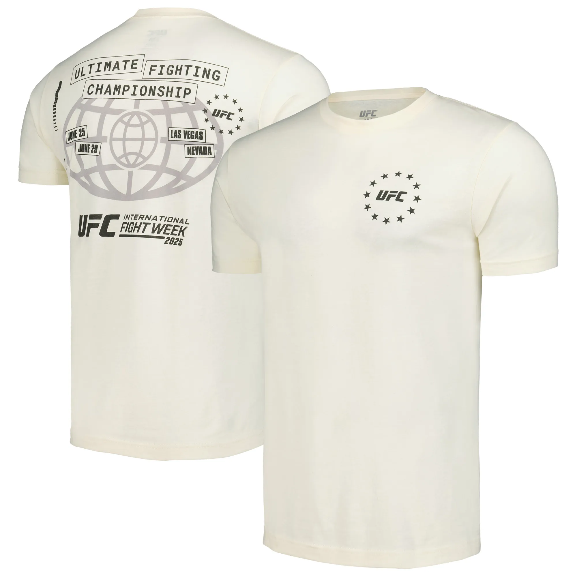 Men's Cream UFC 2025 International Fight Week Blueprint T-Shirt sold by UFC
