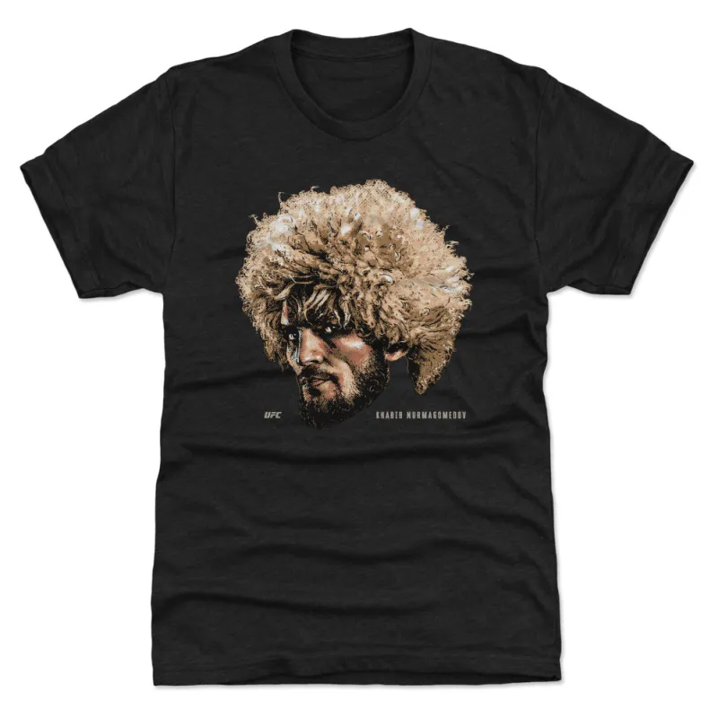 Men's Black Khabib Nurmagomedov Portrait Premium T-Shirt sold by UFC