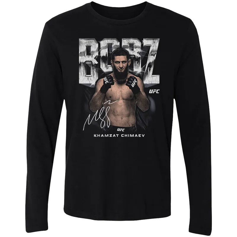 Men's 500 Level Black Khamzat Chimaev "Borz" Long Sleeve T-Shirt sold by UFC