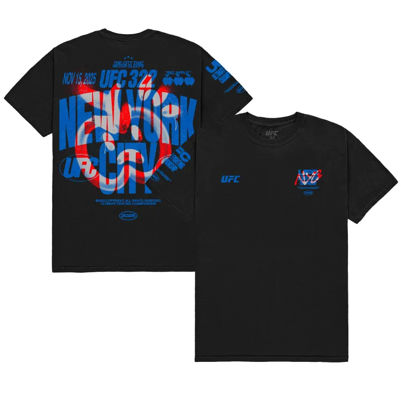 Men's Black UFC 322 Big Apple Heavyweight T-Shirt made by UFC