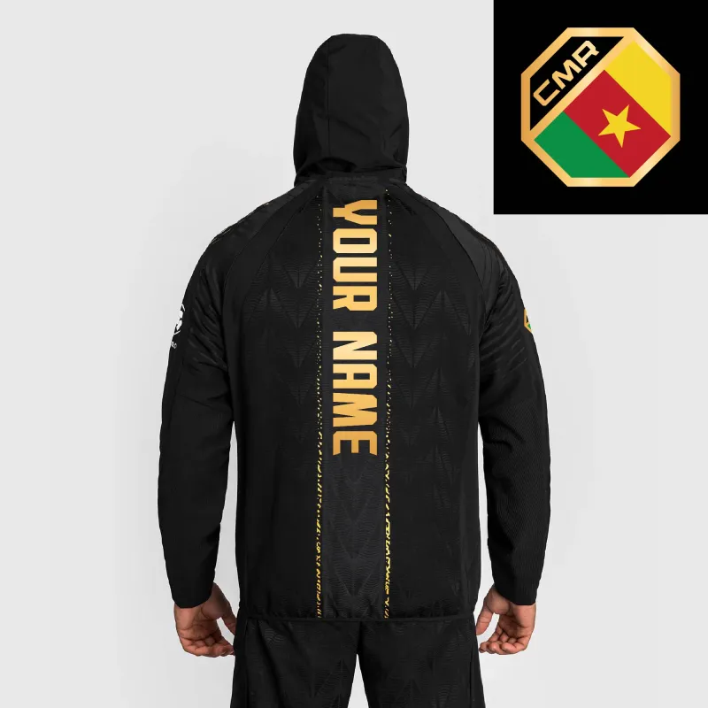 Men's UFC Zenith by Venum Black/Gold Authentic Fight Night Cameroon Personalized Champion Full-Zip Walkout Hoodie sold by UFC