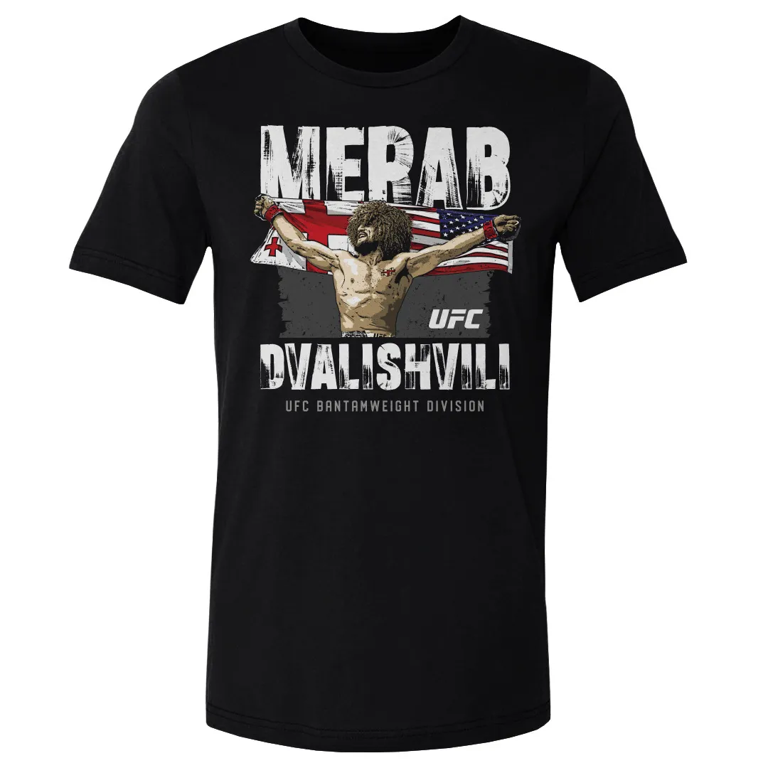 Men's 500 Level Black Merab Dvalishvili Flag T-Shirt sold by UFC