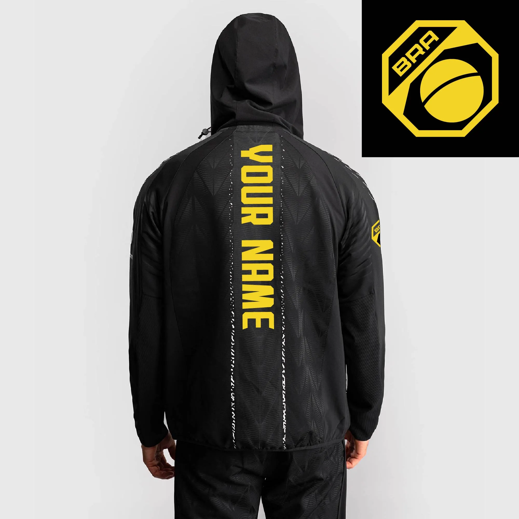 Men's UFC Zenith by Venum Black Authentic Fight Night Brasil Personalized Full-Zip Walkout Hoodie sold by UFC