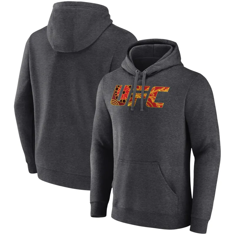 Men's Charcoal Ilia Topuria Unrivaled UFC Logo Pullover Hoodie sold by UFC