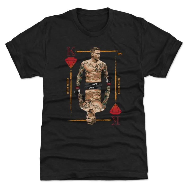 Men's  Black Dustin Poirier King of Diamond Premium Tri-Blend T-Shirt sold by UFC