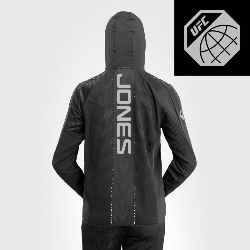 Women's UFC Zenith by Venum Black Jon Jones Authentic Fight Night Full-Zip Walkout Hoodie sold by UFC