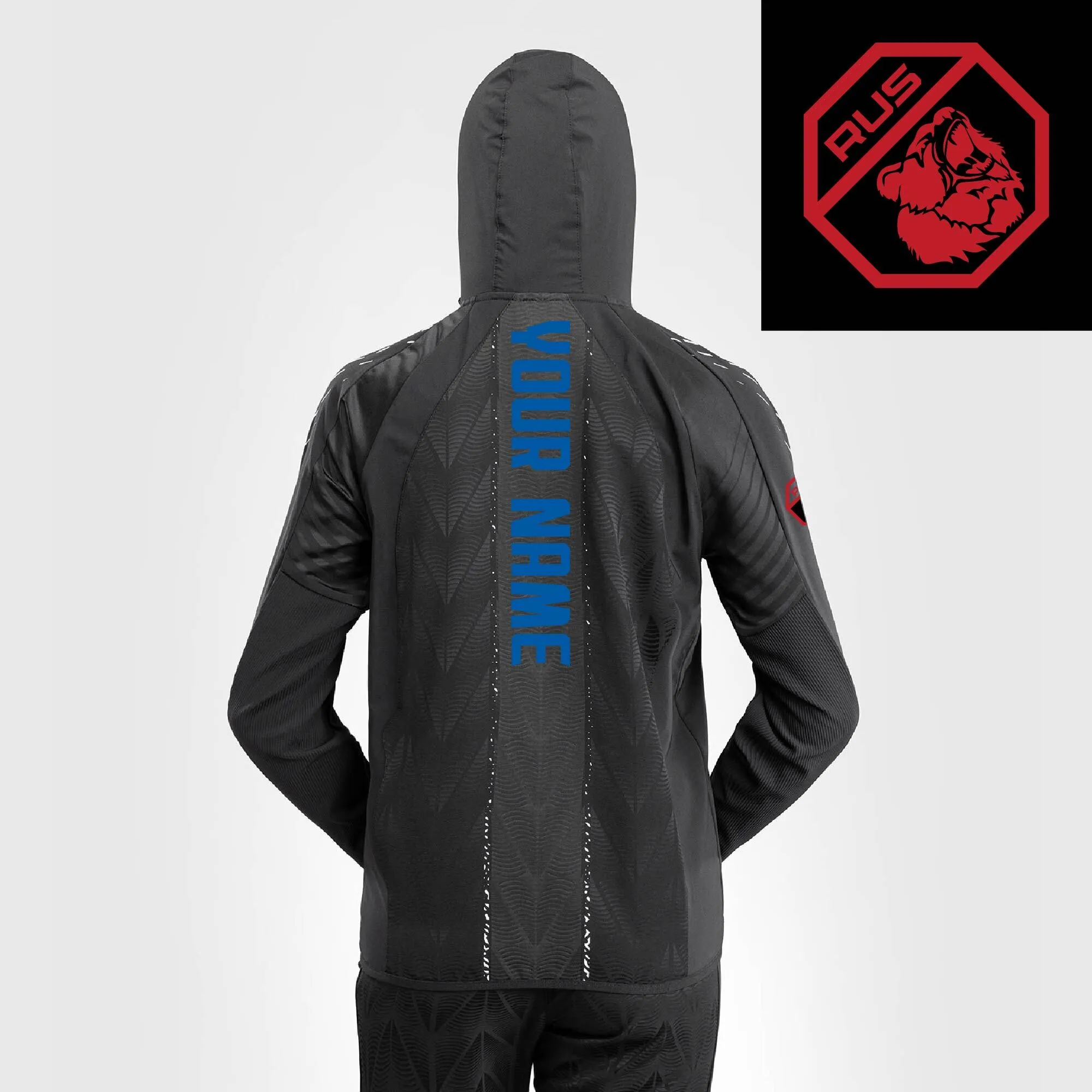 Women's UFC Zenith by Venum Black Authentic Fight Night Russia Personalized Full-Zip Walkout Hoodie sold by UFC