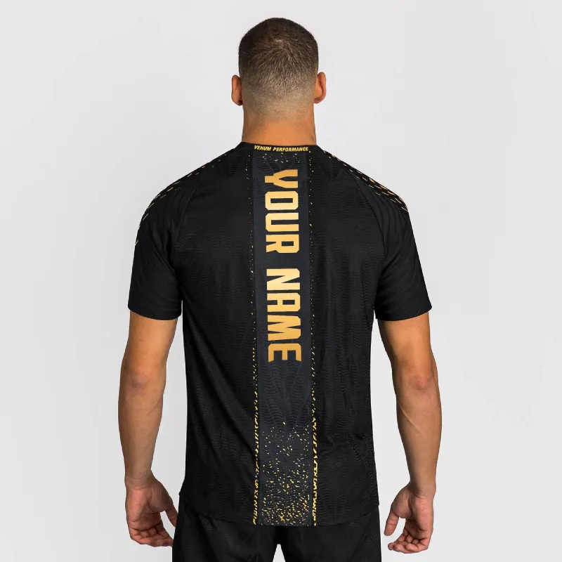 Men's UFC Zenith by Venum Black/Gold Authentic Fight Night Personalized Champion Walkout Jersey made by UFC
