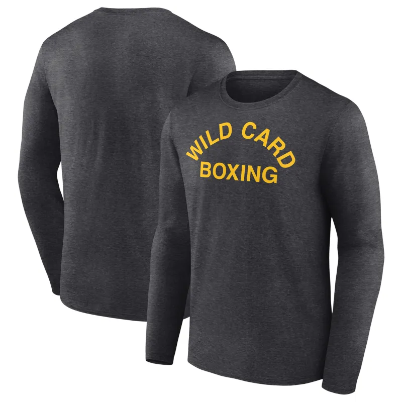 Charcoal Wild Card Boxing Old School Logo Long Sleeve T-Shirt sold by UFC