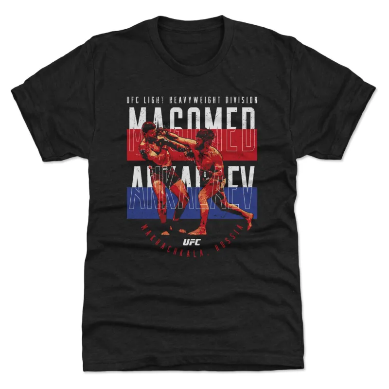 Men's 500 Level Heather Black Magomed Ankalaev Punch Premium Tri-Blend T-Shirt sold by UFC