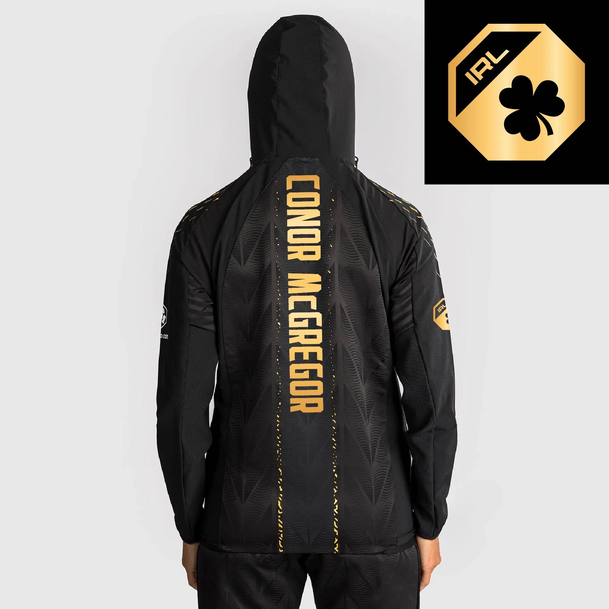 Women's UFC Zenith by Venum Black/Gold Conor McGregor Authentic Fight Night Champion Full-Zip Walkout Hoodie sold by UFC