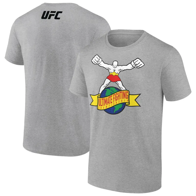 Men's  Heather Gray Ulti-Man Globe T-Shirt sold by UFC