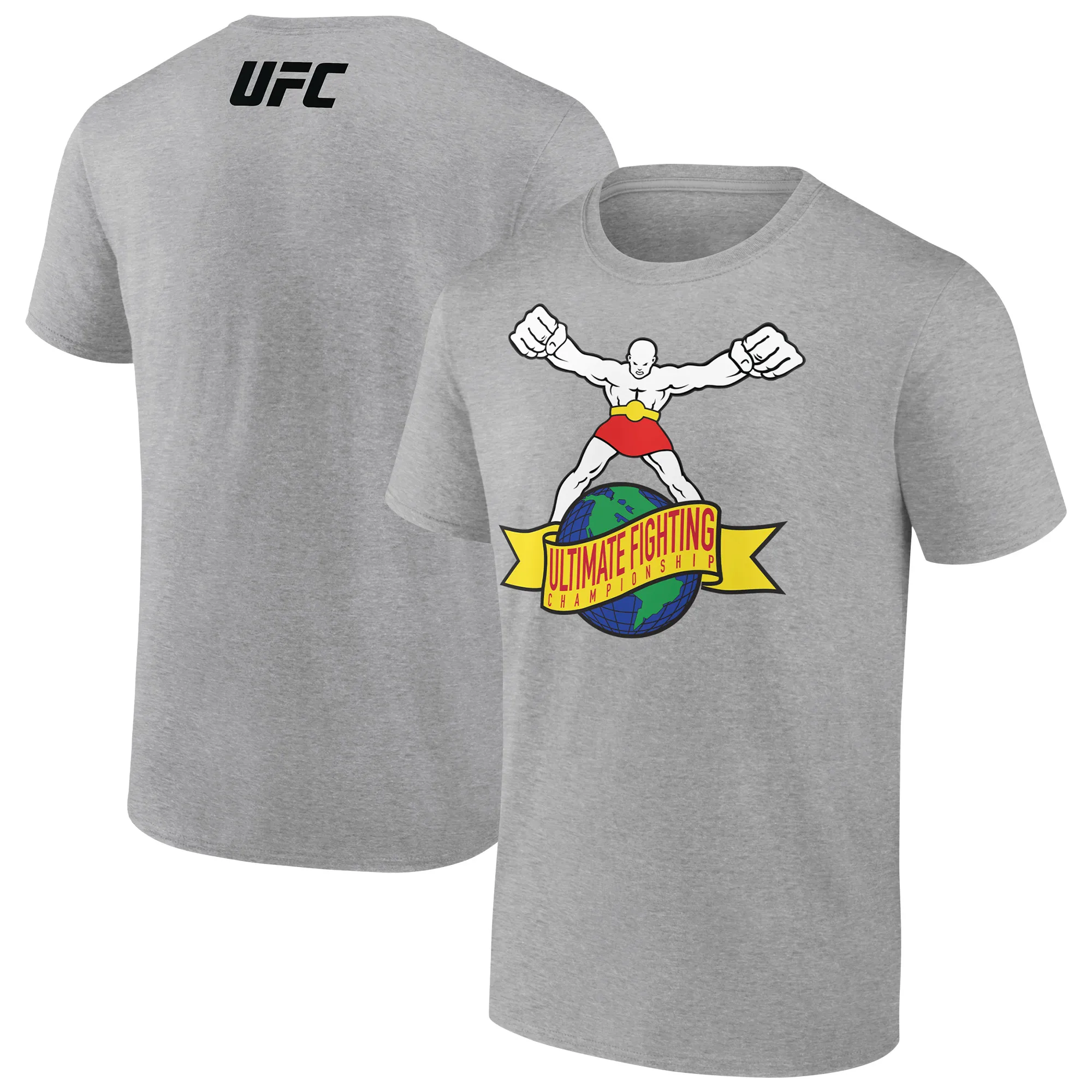 Men's Heather Gray Ulti-Man Globe T-Shirt sold by UFC