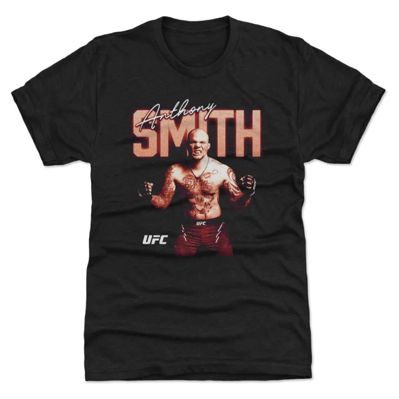 Men's 500 Level Heather Black Anthony Smith Bitmap Premium Tri-Blend T-Shirt sold by UFC
