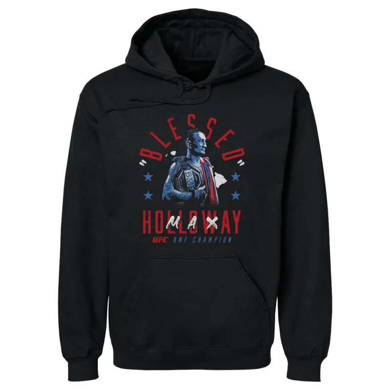 Men's 500 Level Black Max Holloway "Blessed" BMF Champion Pullover Hoodie sold by UFC