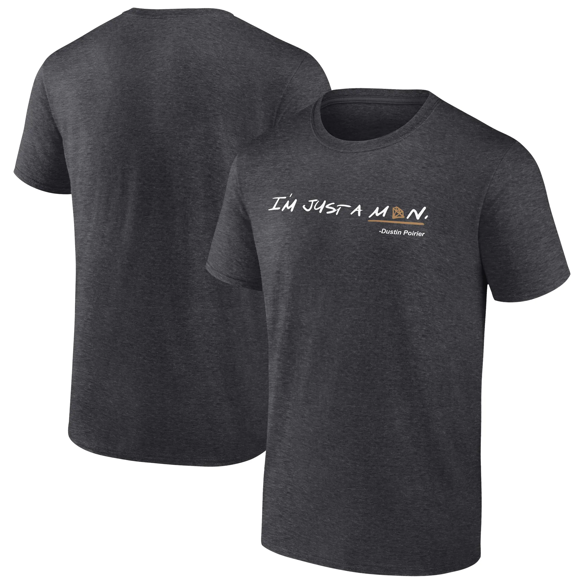 Men's Charcoal Dustin Poirier Just a Man T-Shirt sold by UFC