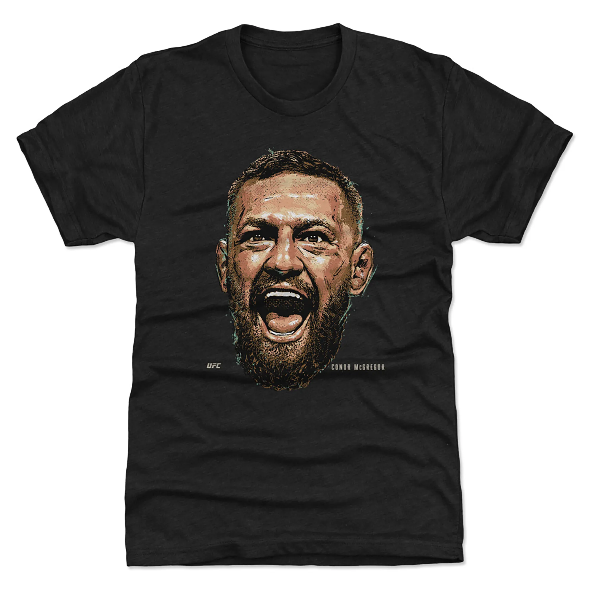 Men's 500 Level Heather Black Conor McGregor Portrait Premium Tri-Blend T-Shirt sold by UFC